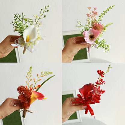 Groom Boutonniere Pin Wedding Lapel Flower Photo Prop