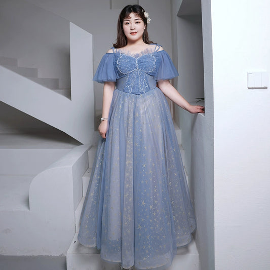 Blue French Evening Dress