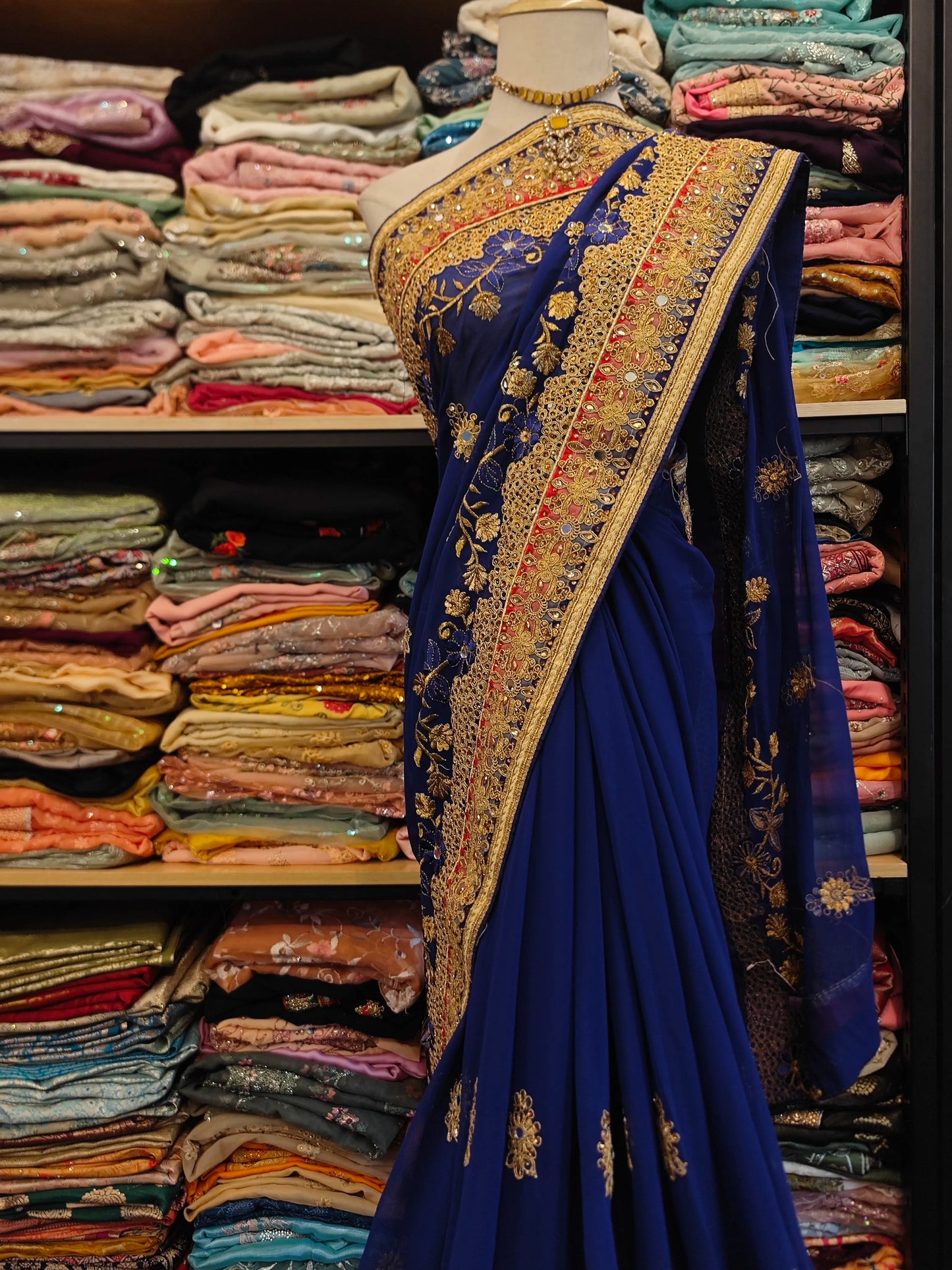 Indian Saree Beaded Embroidered