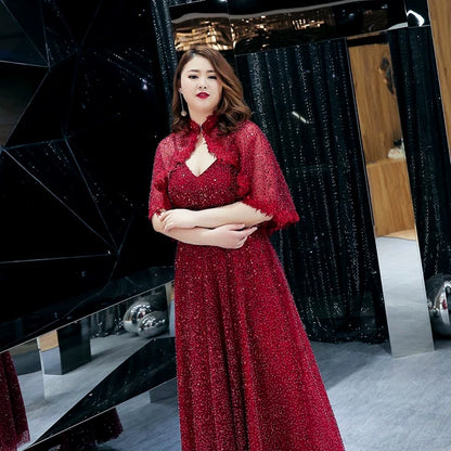 Burgundy Evening Dress