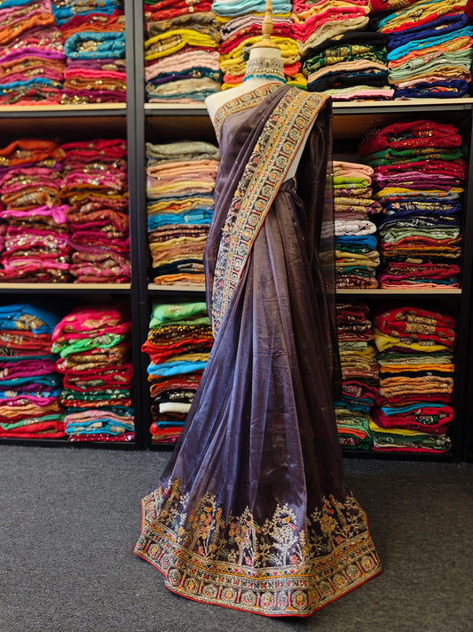 Indian Embroidered Sari