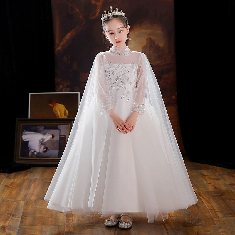 Elegant Children's Princess Evening Dress for Weddings & Piano Performances