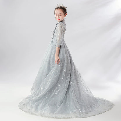 Elite Children's Princess Evening Dress Piano Performance Wedding Costume