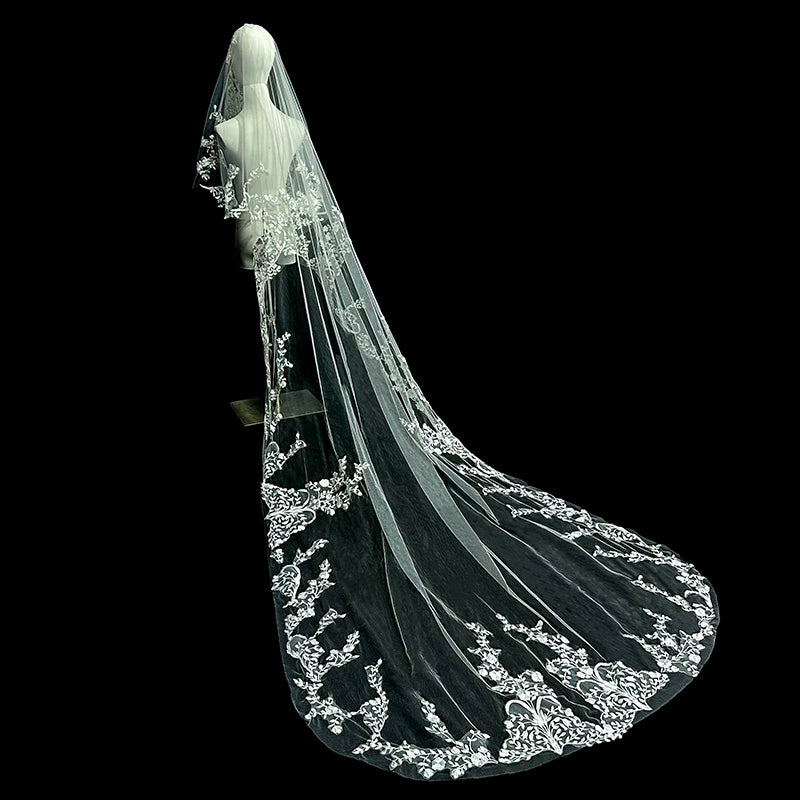 Korean Long Lace Wedding Veil