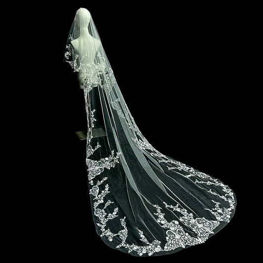 Korean Long Lace Wedding Veil