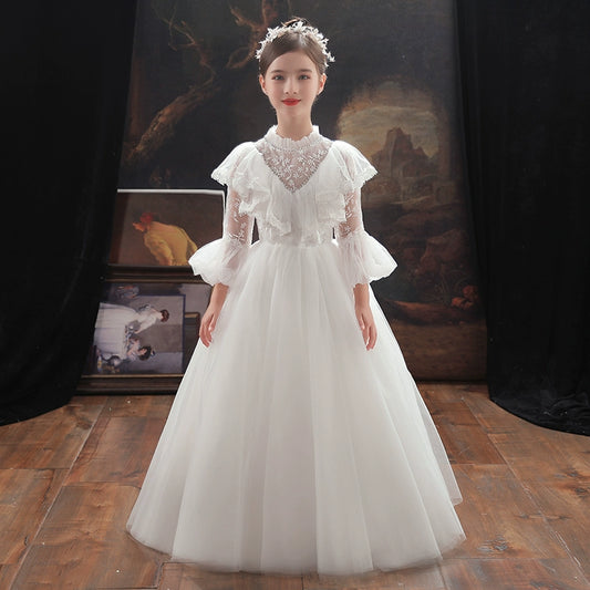 Elegant Girls' Princess Formal Gown: Exquisite Wedding Party Dress for Kids