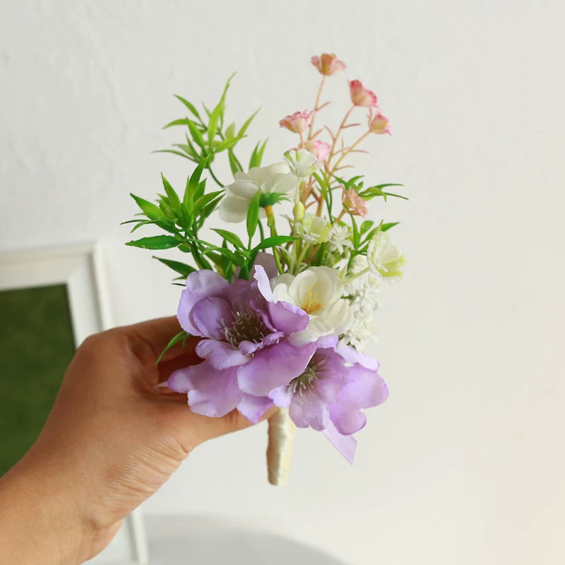 Groom Boutonniere Pin Wedding Lapel Flower Photo Prop