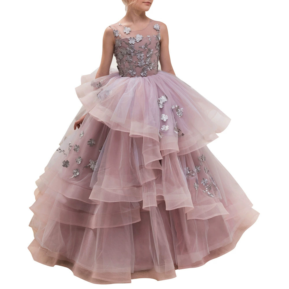 Kids Noble Princess Evening Dress