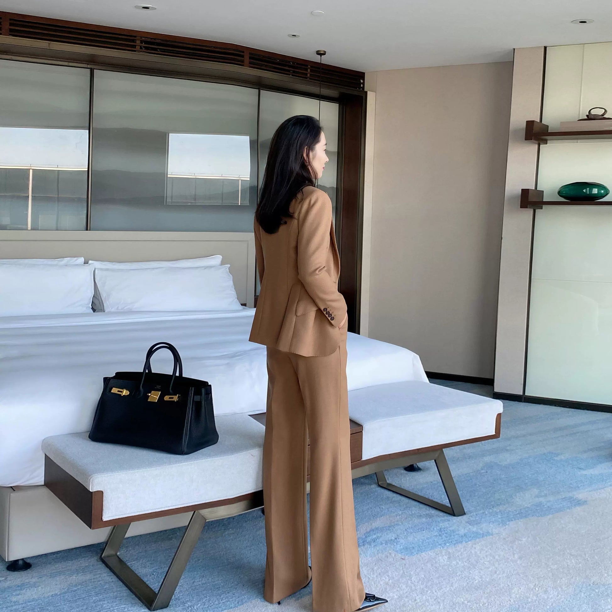 Winter Woolen Suit with Flared Trousers, Thick High-Quality Design