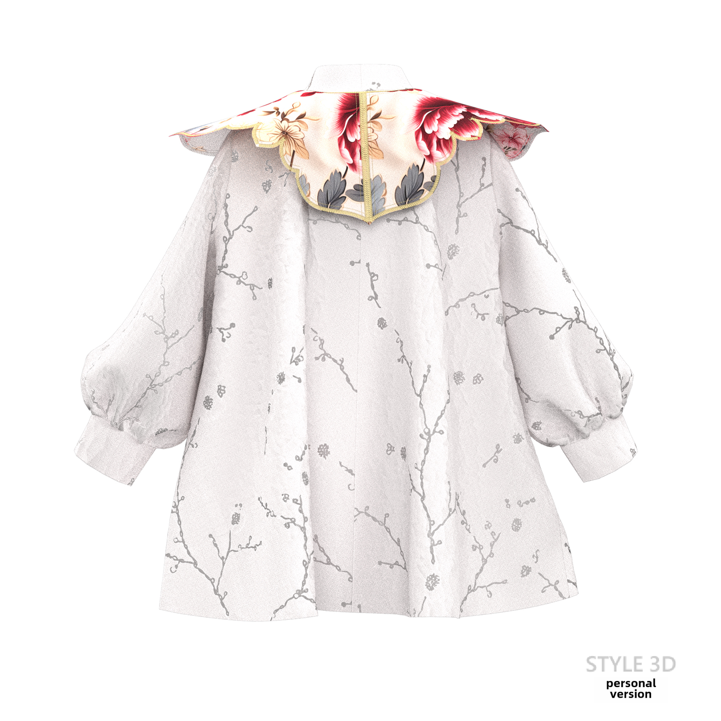 Girls' Jacquard Fabric Stand-Collar Cloud Shoulder Two-Piece Pattern