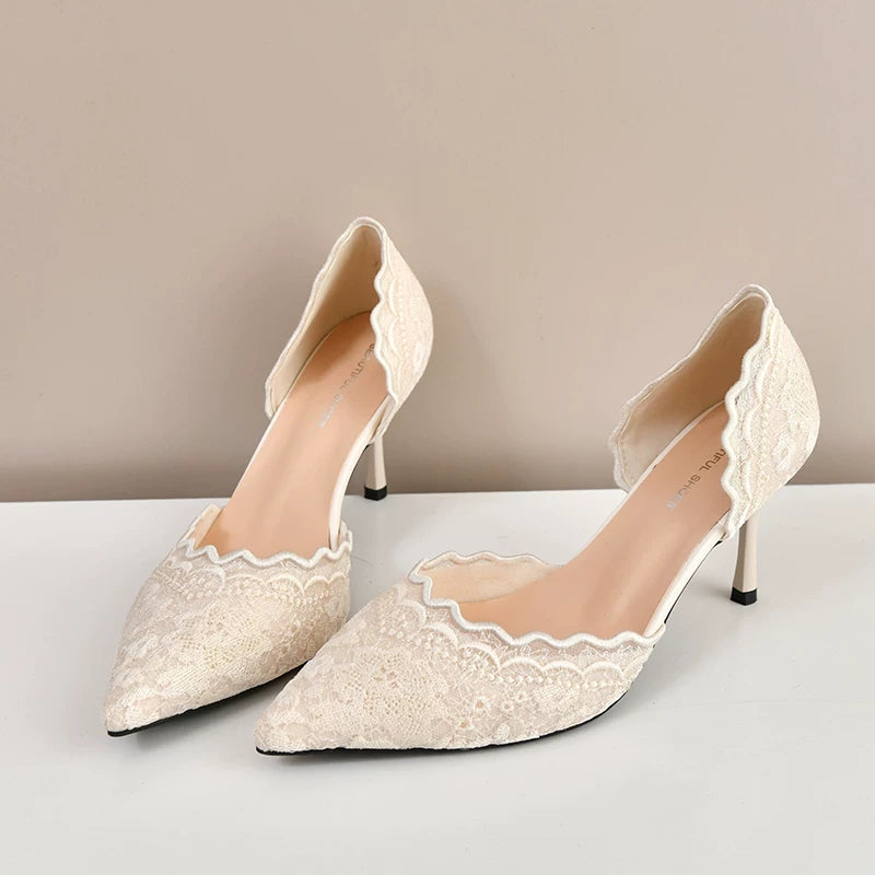 Red Embroidered High Heels for Women 2025 Dual-Wear Bridal Shoes