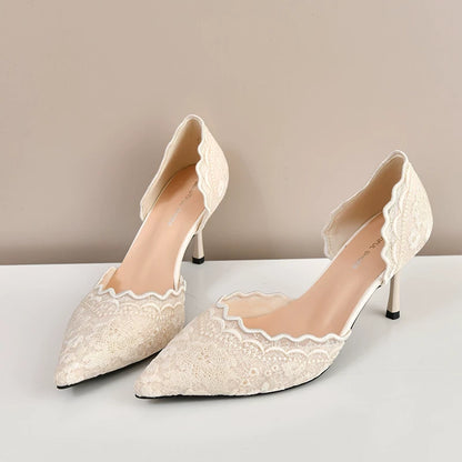 Red Embroidered High Heels for Women 2025 Dual-Wear Bridal Shoes
