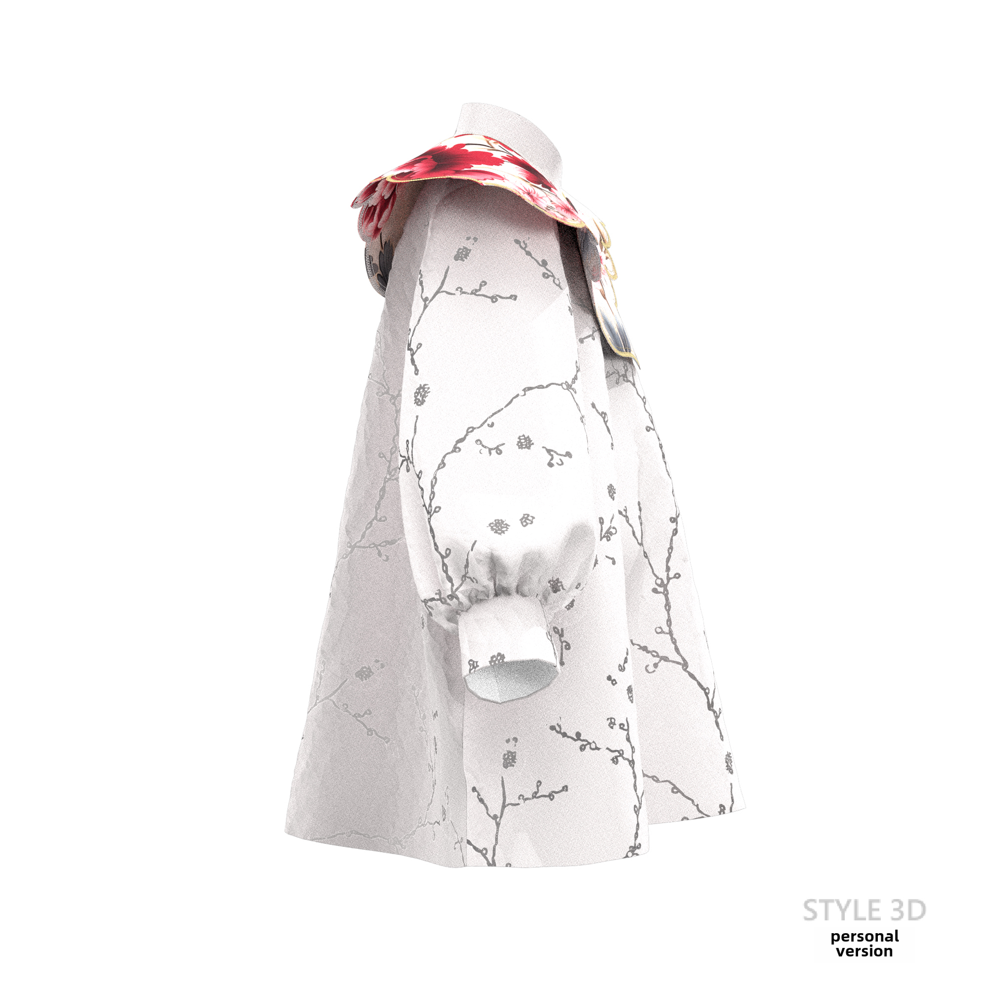 Girls' Jacquard Fabric Stand-Collar Cloud Shoulder Two-Piece Pattern