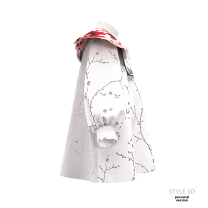 Girls' Jacquard Fabric Stand-Collar Cloud Shoulder Two-Piece Pattern