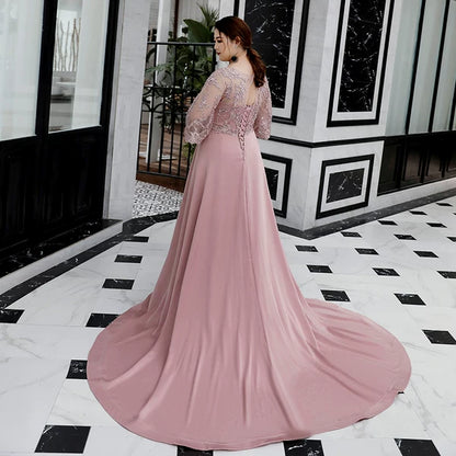 Elegant Fuchsia Evening Gown