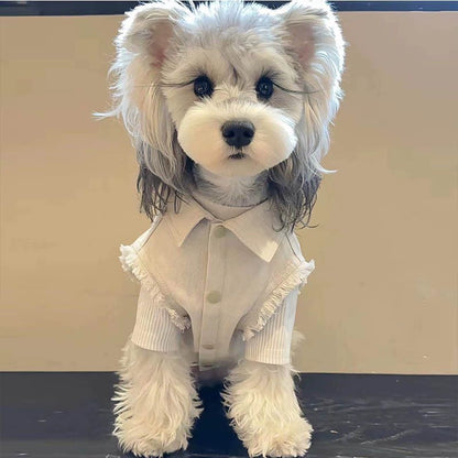 Off-White Denim Pet Jacket and Matching Vest Summer Set