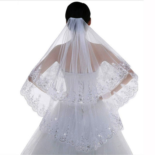 Bridal Veil Short Sequins