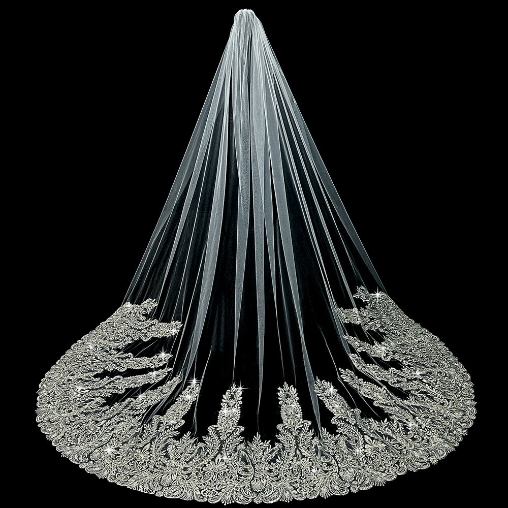 Wedding Veil Beaded Embroidery