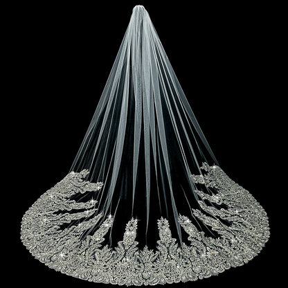 Wedding Veil Beaded Embroidery