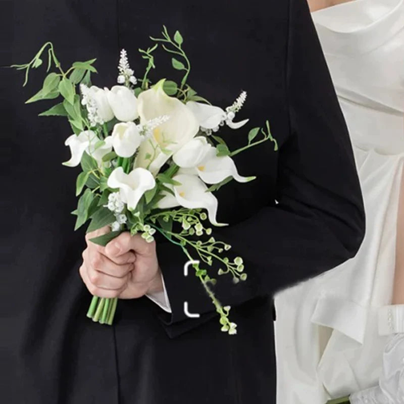Korean Style Faux Wedding Bouquet Mixed Floral Arrangement