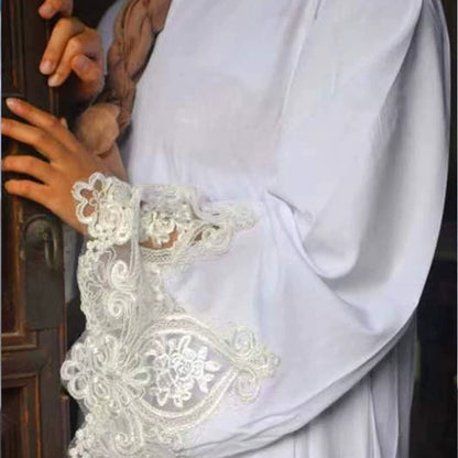 Elegant Embroidered Sequin Long Sleeve Conservative Middle Eastern Dress