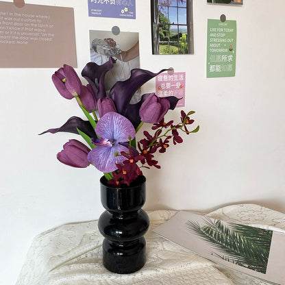 Deep Purple Calla Lily Handheld Silk Flower – Unique Home Vase for Weddings & Graduation