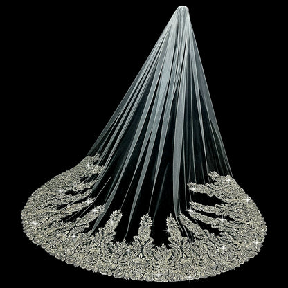 Wedding Veil Beaded Embroidery