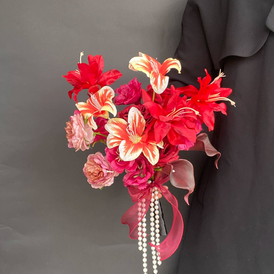Premium Hand-held Artificial Flower Bouquet – 45×30 cm Color for Weddings