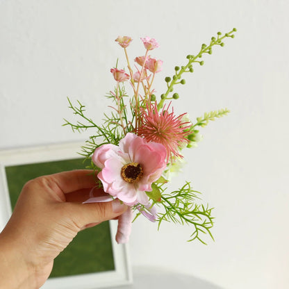 Groom Boutonniere Pin Wedding Lapel Flower Photo Prop