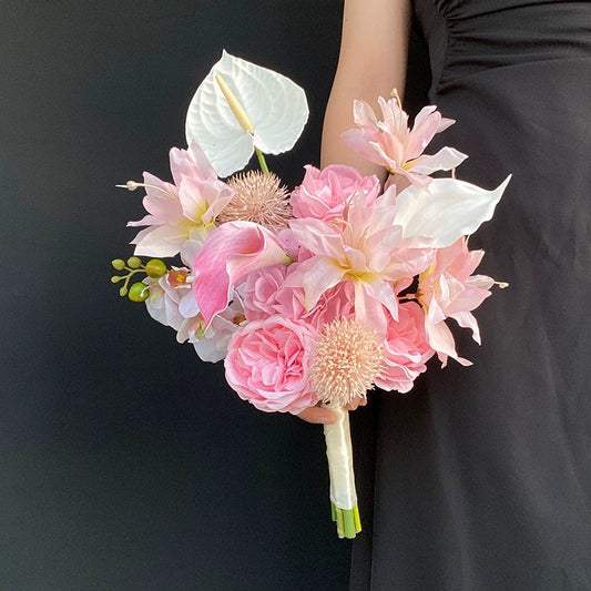 Pink Phalaenopsis Mixed Bouquet Fresh Home Hotel Décor