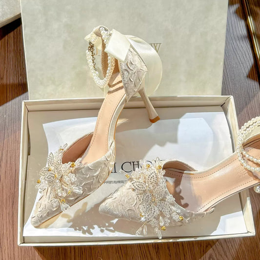 Elegant Princess Heeled Sandal with Satin Finish, Women’s Size 35‑40