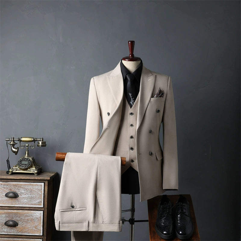Men's English Style 3-Piece Suit Set