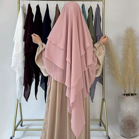 Three-Layer Chiffon Scarf for Women – Lightweight Elegant Design