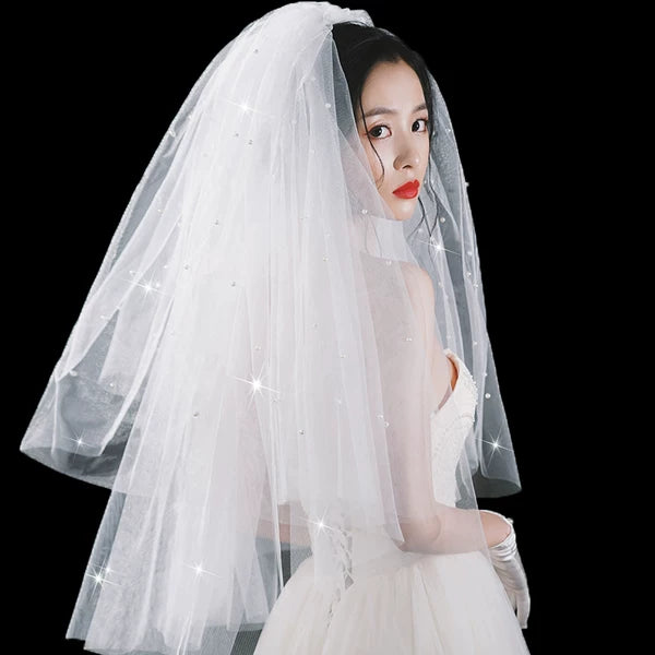 Pearl Hair Accessory Wedding Veil