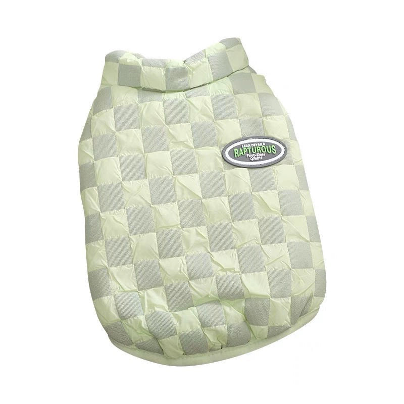Square-Pattern Cotton Pet Coat for Small Dogs Warm Winter Jacket