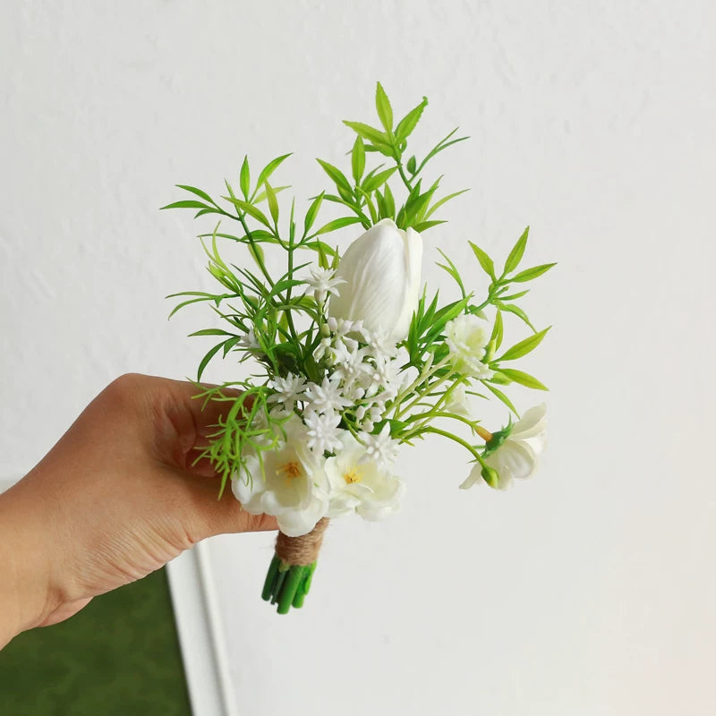 Groom Boutonniere Pin Wedding Lapel Flower Photo Prop