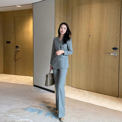 Warm Woolen Women's Suit Set - Slim Fit Elegant Design