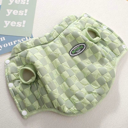 Square-Pattern Cotton Pet Coat for Small Dogs Warm Winter Jacket