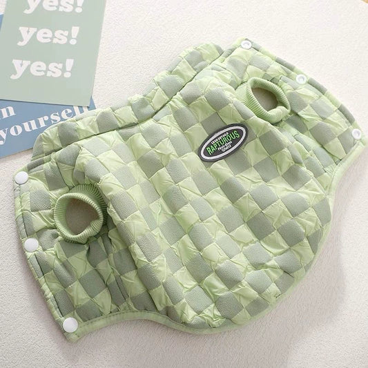 Square-Pattern Cotton Pet Coat for Small Dogs Warm Winter Jacket