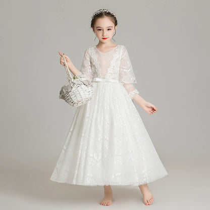 Elegant Princess Gown for Girls: Perfect Wedding, Piano Performance, Pageant Dress