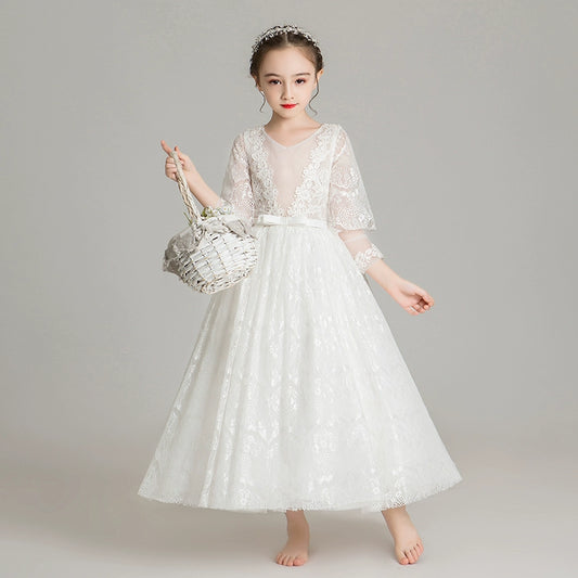 Elegant Princess Gown for Girls: Perfect Wedding, Piano Performance, Pageant Dress