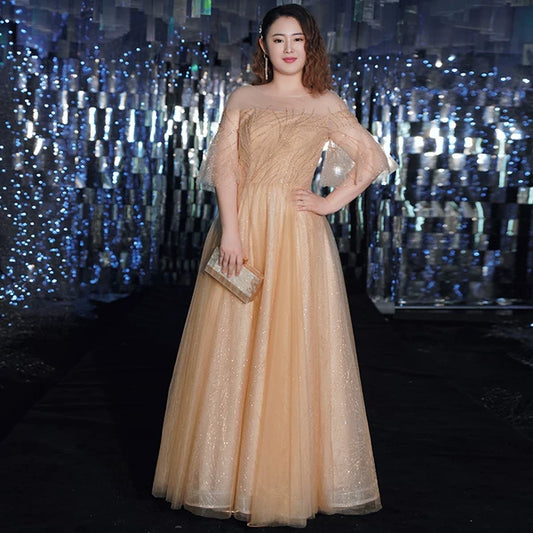 Golden Elegant Wedding Dress