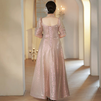 Elegant Fuchsia Evening Dress