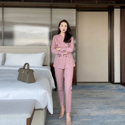 Spring Sophisticated Classic Suit With Trousers – Iceberry Pink
