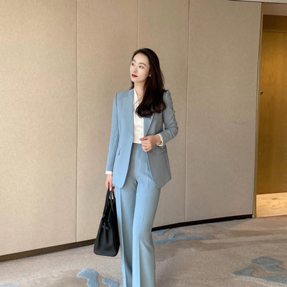 Lake Blue Women's Spring Suit Jacket Two-Piece Set