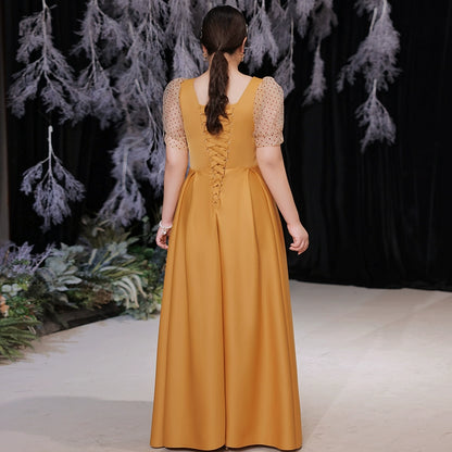 Elegant Orange Evening Gown