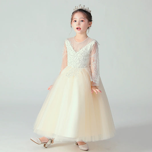 Elegant Children's Princess Wedding Dress Tulle Elite Catwalk Costume