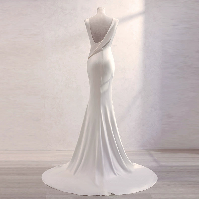 Wedding Dress White Fish Tail Cut