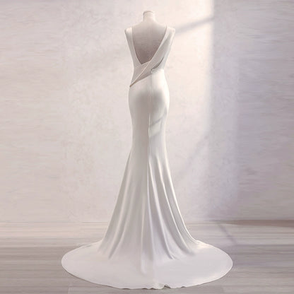Wedding Dress White Fish Tail Cut