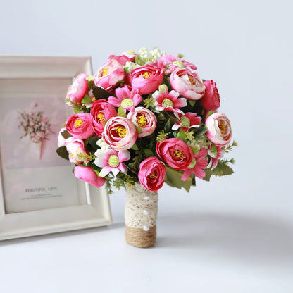 Artificial Wedding Bouquet Forest Style Transparent White Rose